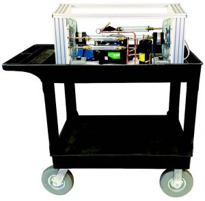 TU-805 Mobile Table-Top Air Conditioning & Refrigeration Trainer on a cart