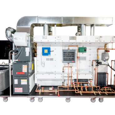 Front view of the TU-208 Combination Forced Air & Hydronic Heating Trainer